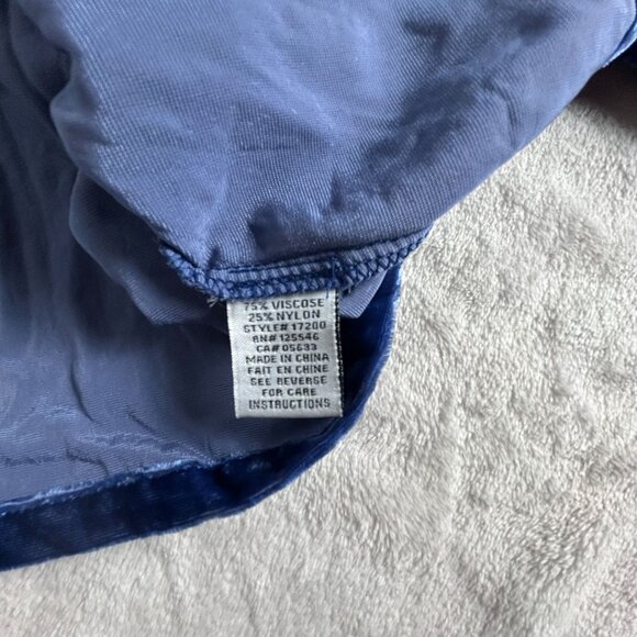 Habitat Womens Cobalt Blue Crushed Velvet Long-Sleeve Top XL Relaxed New $89 - Picture 4 of 8